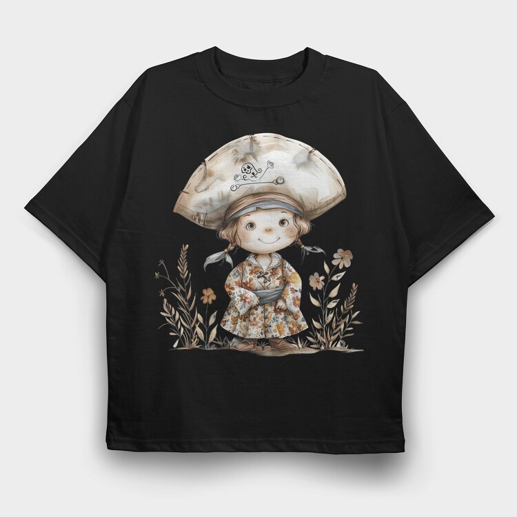 Pirate Hat Flower Garden, Tricou Oversize Barbati (Unisex)