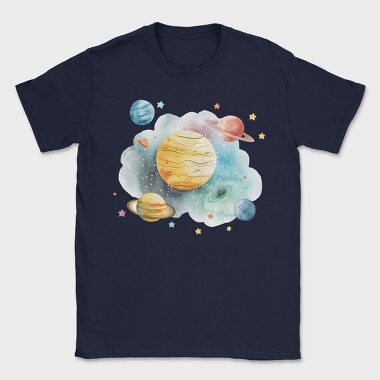 Planets In Space, Tricou Barbati (Unisex)