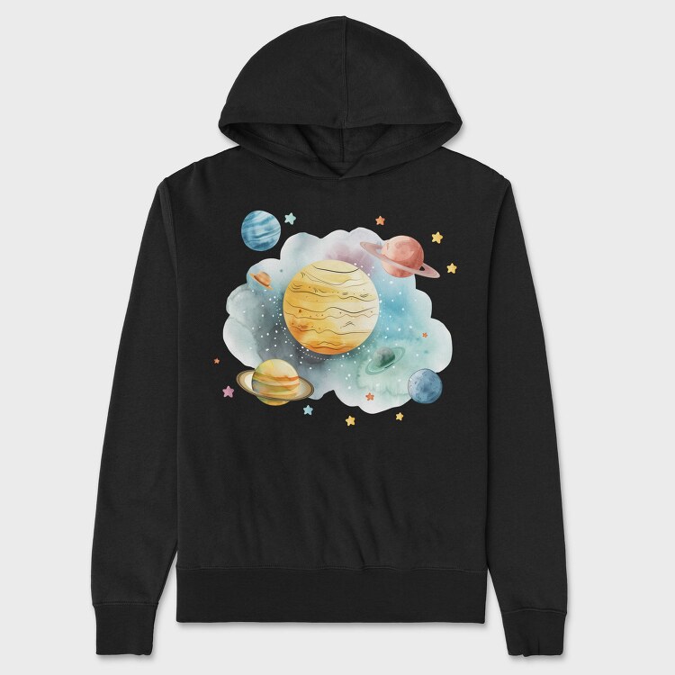 Planets In Space, Hanorac Oversize Barbati (Unisex)