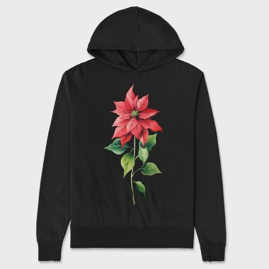 Poinsettia Flower 12, Hanorac Oversize Barbati (Unisex)