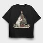 Polar Bear Christmas Tree, Tricou Oversize Barbati (Unisex)