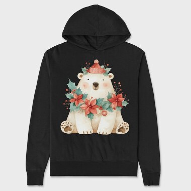 Polar Bear Christmas, Hanorac Oversize Barbati (Unisex)