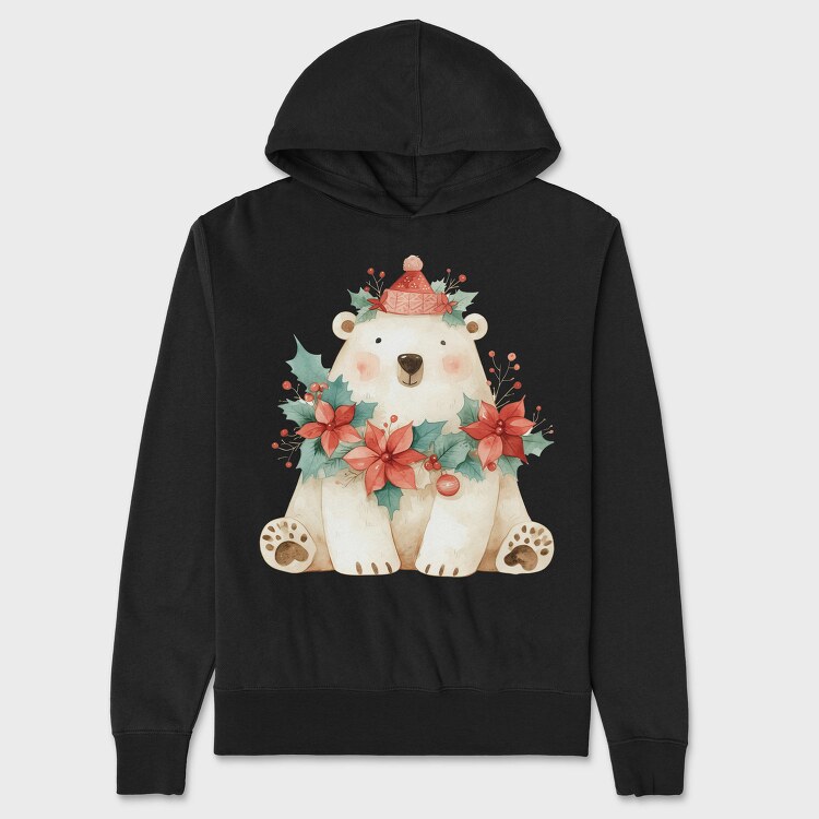 Polar Bear Christmas, Hanorac Oversize Barbati (Unisex)
