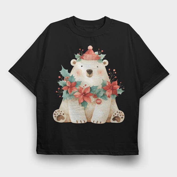 Polar Bear Christmas, Tricou Oversize Barbati (Unisex)