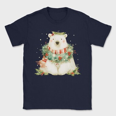 Polar Bear Holiday Wreath, Tricou Barbati (Unisex)