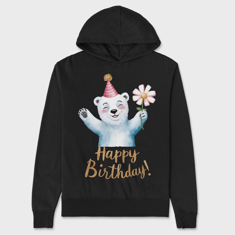 Polar Bear Party Flower, Hanorac Oversize Barbati (Unisex)