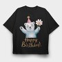 Polar Bear Party Flower, Tricou Oversize Barbati (Unisex)