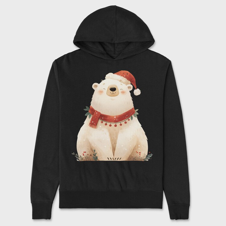 Polar Bear Santa, Hanorac Oversize Barbati (Unisex)