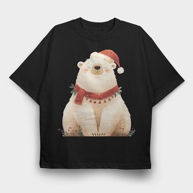 Polar Bear Santa, Tricou Oversize Barbati (Unisex)