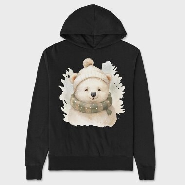 Polar Bear Winter Hat, Hanorac Oversize Barbati (Unisex)