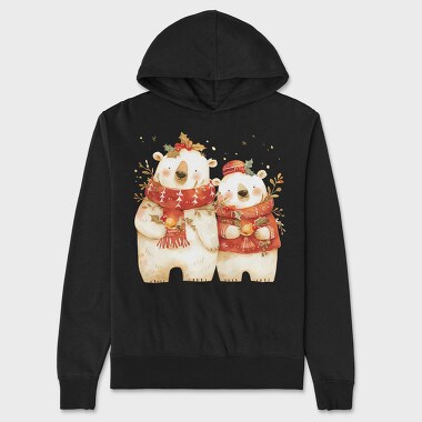 Polar Bears Christmas, Hanorac Oversize Barbati (Unisex)