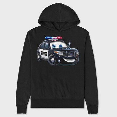 Police Car Clipart, Hanorac Oversize Barbati (Unisex)