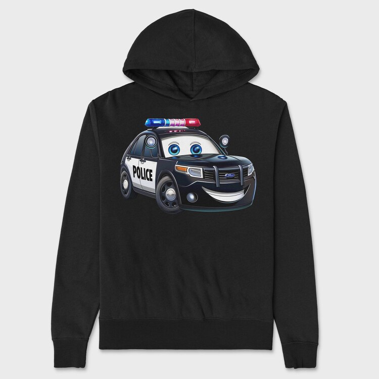Police Car Clipart, Hanorac Oversize Barbati (Unisex)