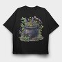 Pot Of Flowers, Tricou Oversize Barbati (Unisex)