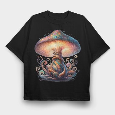 Psychedelic Mushroom, Tricou Oversize Barbati (Unisex)