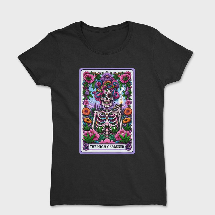 Psychedelic Skeleton Flower, Tricou Femei