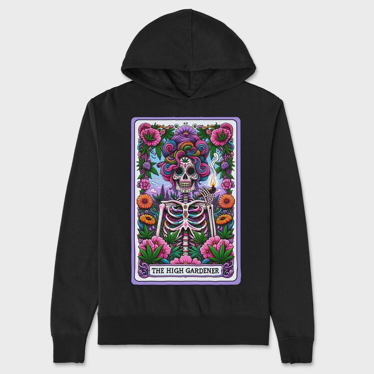 Psychedelic Skeleton Flower, Hanorac Oversize Barbati (Unisex)