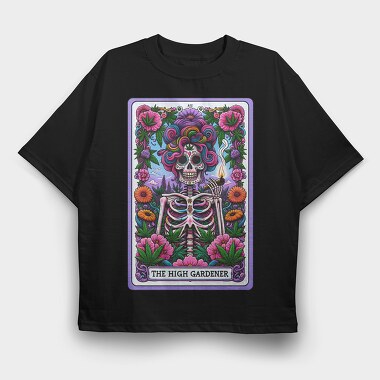 Psychedelic Skeleton Flower, Tricou Oversize Barbati (Unisex)