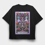 Psychedelic Skeleton Flower, Tricou Oversize Barbati (Unisex)