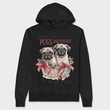 Pugs And Kisses, Hanorac Oversize Barbati (Unisex)