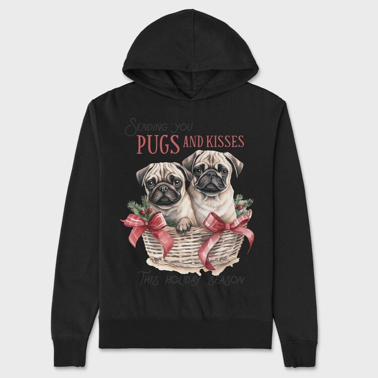 Pugs And Kisses, Hanorac Oversize Barbati (Unisex)