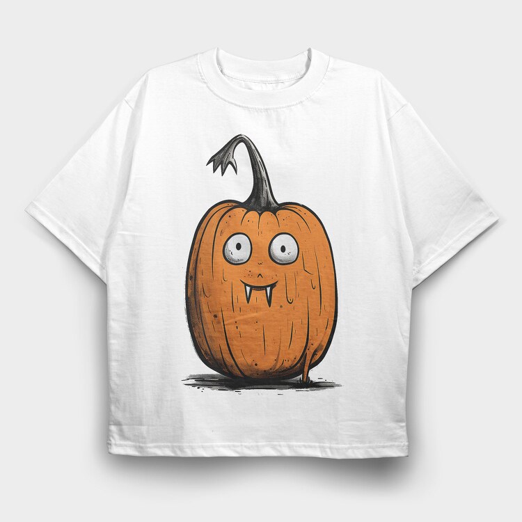 Pumpkin Face Sublimation, Tricou Oversize Barbati (Unisex)