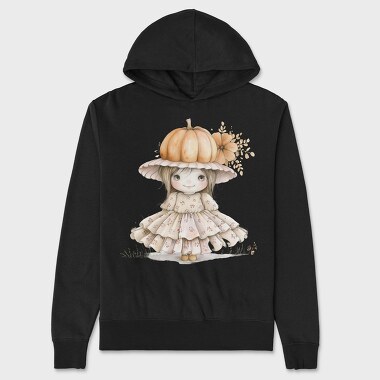 Pumpkin Hat Girl, Hanorac Oversize Barbati (Unisex)