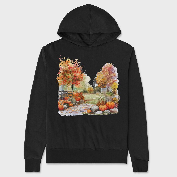Pumpkin Patch Garden, Hanorac Oversize Barbati (Unisex)