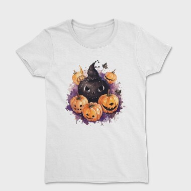 Pumpkin Skull Sublimation, Tricou Femei