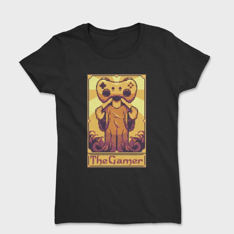 Pixelart Tarot Card the Gamer, Tricou Femei