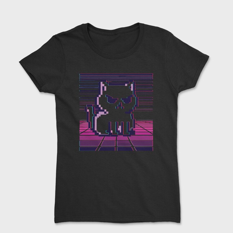 Pixel White Cat, Tricou Femei
