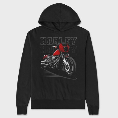 Harley Davidson Red Bike Ride, Hanorac Oversize Barbati (Unisex)