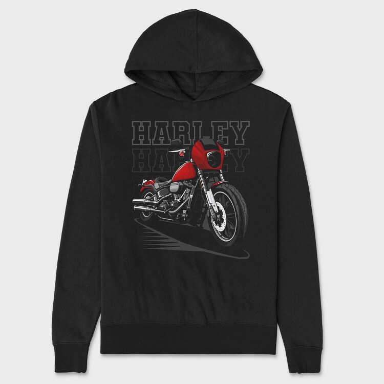 Harley Davidson Red Bike Ride, Hanorac Oversize Barbati (Unisex)