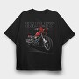 Harley Davidson Red Bike Ride, Tricou Oversize Barbati (Unisex)