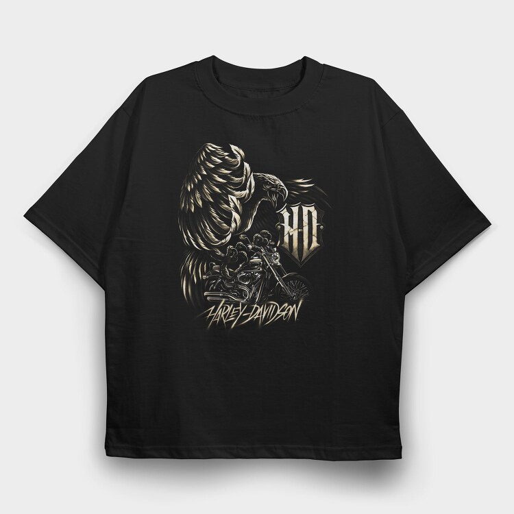 Harley Eagle Biker Flag 3, Tricou Oversize Barbati (Unisex)