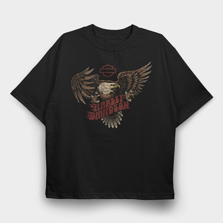 Harley Eagle Biker Flag, Tricou Oversize Barbati (Unisex)