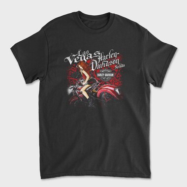 Vegas Harley Biker Girl Ride, Tricou Barbati (Unisex)