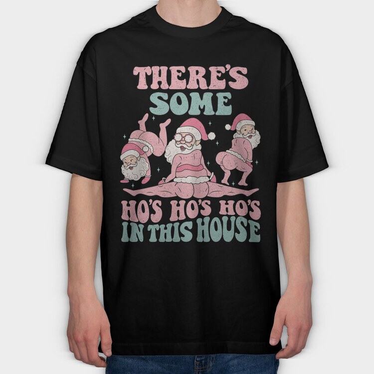 Pink Santa Xmas, Tricou Oversize Barbati (Unisex)