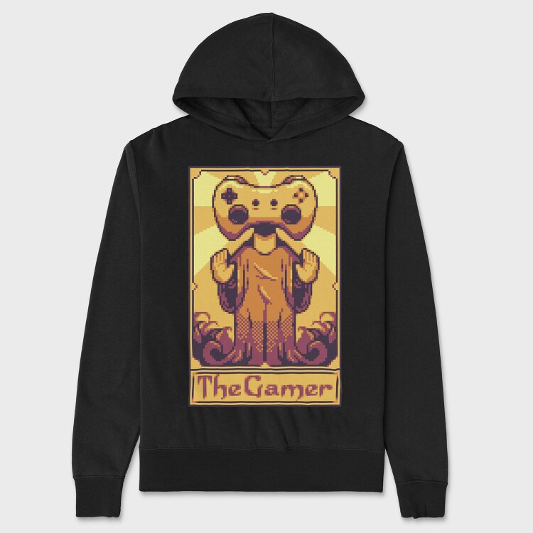 Pixelart Tarot Card the Gamer, Hanorac Oversize Barbati (Unisex)