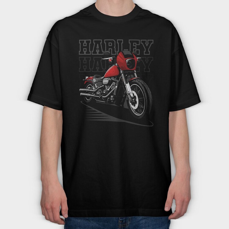 Harley Davidson Red Bike Ride, Tricou Oversize Barbati (Unisex)