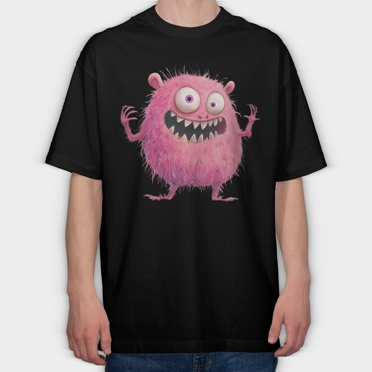 Pink Monster Face, Tricou Oversize Barbati (Unisex)