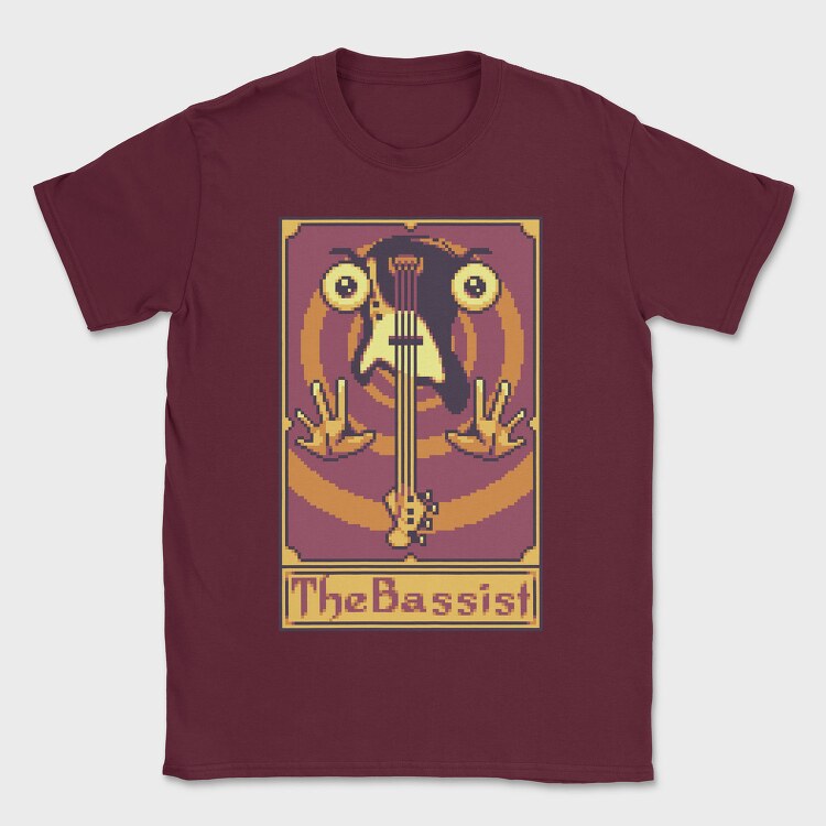 Pixelart Tarot Card the Bassist, Tricou Barbati (Unisex)