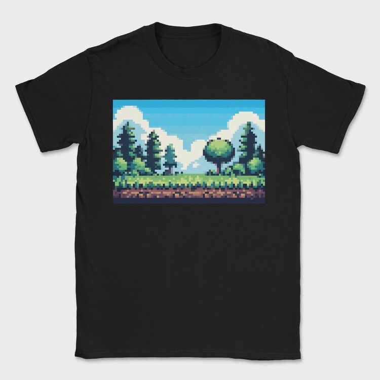 Pixel Art Landscape, Tricou Barbati (Unisex)