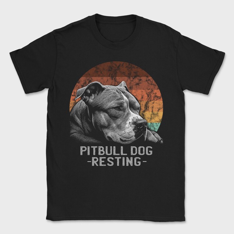 Pitbull Dog Resting, Tricou Barbati (Unisex)