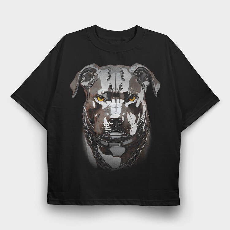 Pitbul Chrome, Tricou Oversize Barbati (Unisex)