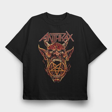 Anthrax Devil Pentagram, Tricou Oversize Barbati (Unisex)