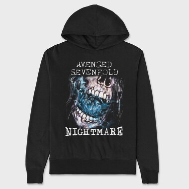 Avenged Sevenfold Skull Flames Eyes 2, Hanorac Oversize Barbati (Unisex)