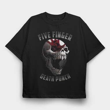 Five Finger Death Punch Skull Crosses Eyes, Tricou Oversize Barbati (Unisex)