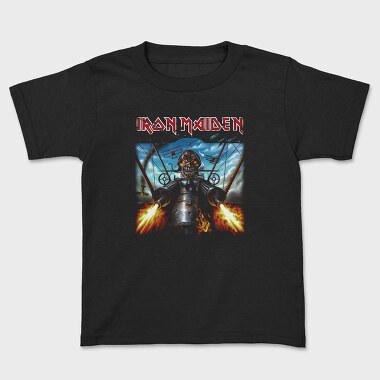 Iron Maiden Robot Face Flames, Tricou Copii