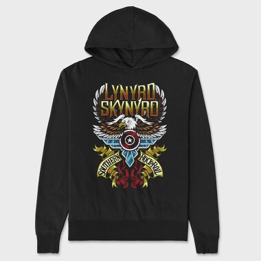 Lynnyrd Skynyrd Eagle Flag Flames 2, Hanorac Oversize Barbati (Unisex)